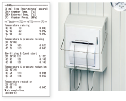 Printer supporting to keep Sterilization Log